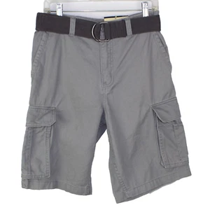 Faded Glory Cargo Shorts Gray Men Size Waist 30 with Belt Pockets Hiking - Picture 1 of 8