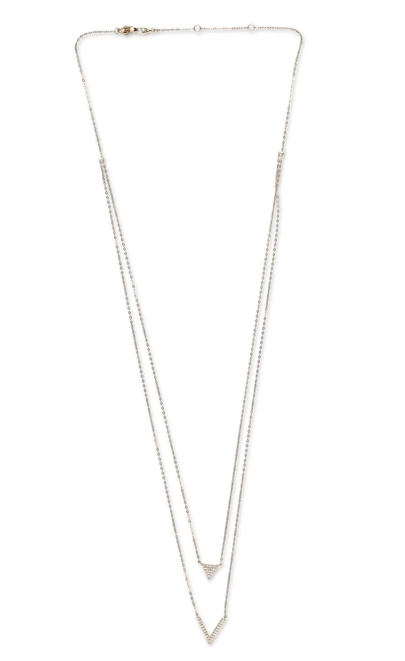 Raro Nadri 302030 Triângulo Pavê Chevron Colar Pingente Cristal Banhado a Ouro 18k - Imagem 1 de 1