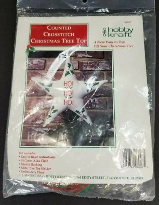 Hobby Kraft Counted Cross Stitch Kit Christmas Star Tree Top Topper #6047  - Image 1 of 4