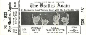 "The Beatles Again" 1976 FILM FESTIVAL Ticket, New Mexico. KEINE KONZERTKARTE - Bild 1 von 3