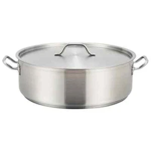Winco SSLB-10, 10-Quart Premium Stainless Steel Polished Induction Brazier - Picture 1 of 2