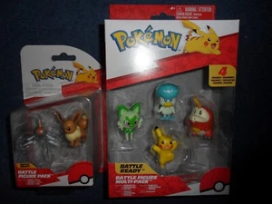 Pokemon Battle Figures: Eevee Rotom and Pikachu Sprigatito Fuecoco Quaxly New - Picture 1 of 1
