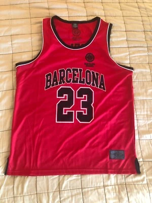 Camiseta Barcelona Designs Colección Universitaria 23 Hombre Talla XXL Roja/Negro/Blanca Nueva Foto 1 de 4