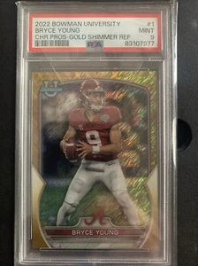 2022 Bowman University Chrome Gold Shimmer Refractor #1 Bryce Young - /50 PSA 9 - Bild 1 von 3