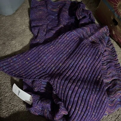 Manta cola de sirena IBose 74x35 pulgadas fibras acrílicas - púrpura Foto 1 de 3