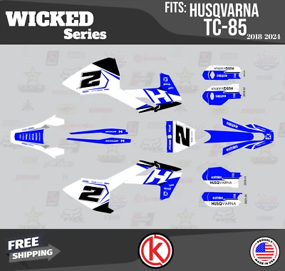 Kit Gráficos para Husqvarna TC85 (2018-2022) Wicked Series - Azul Foto 1 de 4