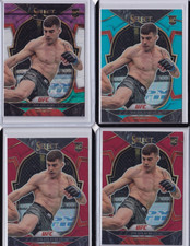 (4) 2023 Panini Select UFC - Joe Solecki RC - Red /175 (x2) + Blue /249 + Tri