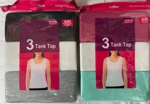 6 Pack Assorted Colors Woman's Javel Tagless 100% Cotton Tank Tops Size XL - Picture 1 of 4