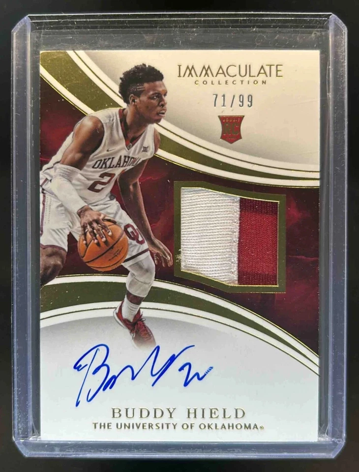 Parche Immaculate Collegiate Buddy Hield 2016-17 automático RC #71/99 Foto 1 de 2