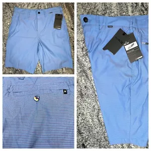 Hurley Nike Dri-Fit Harry Chino Shorts Men’s Size 31 Striped Blue New 46V - Picture 1 of 9