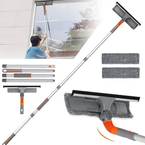 Fensterreiniger mit Abzieher 162cm Langem Stiel Fensterputzer Set Fensterwischer - Bild 1 von 12