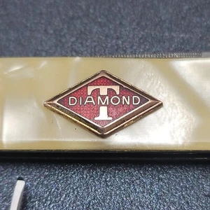 Vintage Enameled Logo Pocket Knife Diamond TMotor Truck Co Chicago pre 1950's - Picture 1 of 11