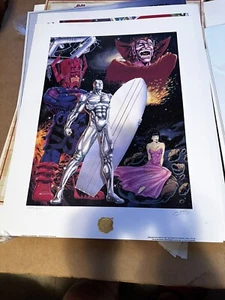 SILVER SURFER LITHOGRAPHIE GUARDIAN OF THE SPACE WAYS SIGNED HANDSIGNIERT RON LIM - Bild 1 von 6