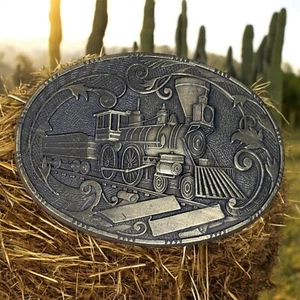 Award Design Metals Inc. Solid Brass Locomotive Train Belt Buckle Railroad Nice - Picture 1 of 2