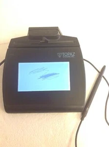 Topaz TM-LBK755SE-HSB-R Signature Capture Pad 4X3 Display w/Card Swipe WORKING - Picture 1 of 8