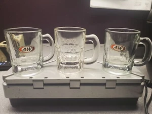 Vintage A&W Root Beer Mini Becher Farbe Logo AW All American Food 3" (1) geprägt - Bild 1 von 4