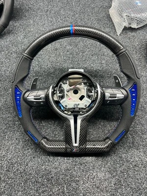 🔥Volante de fibra de carbono real para BMW M Sports M2 M3 M4 F80 F15 F30 tipo D Foto 1 de 2