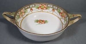 Plato de salsa redondo Nippon patas poco profundas vintage 6" asas rosa y verde moriage. - Imagen 1 de 9