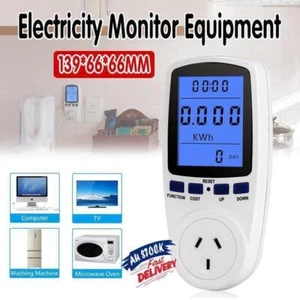 240V Watt Meter Power Energy Monitor Equipment Electricity Usage Socket AU Plug - Picture 1 of 15