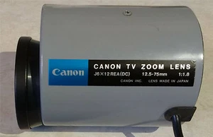 Canon TV Zoom Lens 75mm 12.5-75mm 1:1:8 J6 x 12 REA(DC) - Made in Japan - Picture 1 of 4