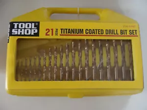 Tool Shop 21-teiliges titanbeschichtetes Bohrer-Set mit Tragetasche NEU - Bild 1 von 2