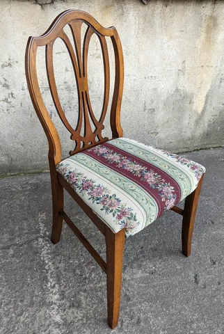 Vintage Antique Old Shield Back SOLID Wood Wooden Side Dining Accent Desk Chair Cover