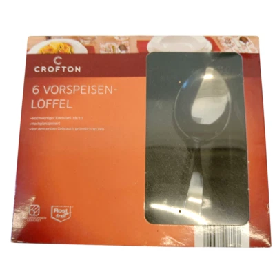Crofton 6er Set Vorspeisenlöffel Edelstahl 18/10 Hochglanz silber mit OVP - Bild 1 von 4