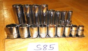 S-K TOOLS 17 PIECE 3/8 DRIVE SHORT & DEEP SAE. SOCKET SETS - Foto 1 di 13