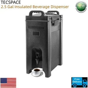 TECSPACE Insulated Beverage Dispenser 2.5 Gal Plastic Hot Cold Drink Dispenser - Picture 1 of 8