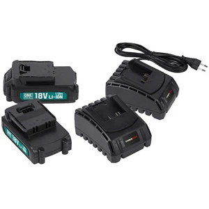 Powerplus 2 cargadores + 2 baterías 18V iones de litio 1,5 Ah para todos los dispositivos One Fits All - Imagen 1 de 7