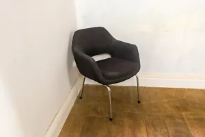 Vintage Retro Fabric and Vinyl Conference Desk Chair - Picture 1 of 9
