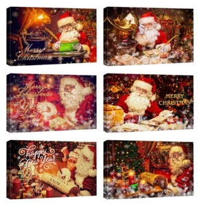 24"x36" - Canvas Print Wall Art - Merry Christmas Santa Claus Home Decor - Picture 1 of 32