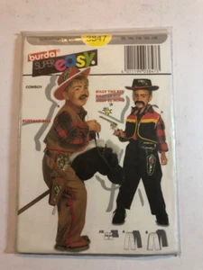 Cartamodello Cawboy Bufalo Bill Burda bambini costume Carnevale 3847 vintage - Picture 1 of 2