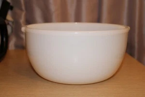 Glasbake Made for Sunbeam Vintage White Glass Large Mixing Mixer Bowl 9" - Picture 1 of 10