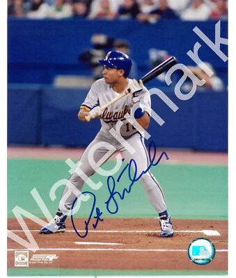 Pat Listach Milwaukee Brewers 8x10 photo Auto Signed MLB Baseball Color Batting - Image 1 of 2