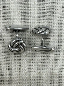 Gemelos nudo plata alemán 835 vintage - Imagen 1 de 10