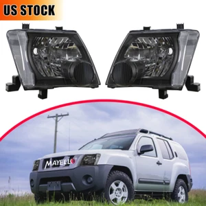 Pair Black Headlight Assembly Set for 2005-2015 Nissan Xterra NI2502161 NI250316 - Picture 1 of 6