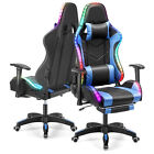 RGB Gaming Stuhl LED Beleuchtung Racingstuhl mit 2D Verstellbarer Armlehne NEW