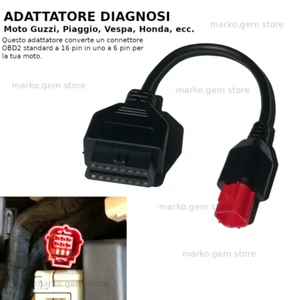 Adattatore 6pin per DIAGNOSI Euro 5 GUZZI PIAGGIO MOTO BIKE KTM ecc.  - Foto 1 di 9