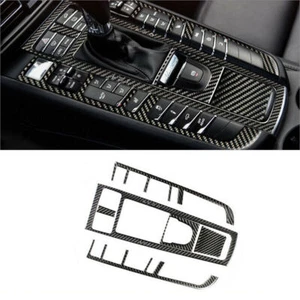 6Pcs Carbon Fiber Interior Gear Shift Panel Cover Trim For Porsche Macan 2014-19 - Picture 1 of 12
