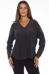 Joseph Ribkoff Black/Silver Shimmery V-Neck Tunic Top 244218 - Picture 1 of 10