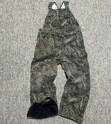 Vtg Carhartt Mossy Oak Insulated Camo Overalls Bib Double Knee Hunting Youth 10 - Image 1 of 4