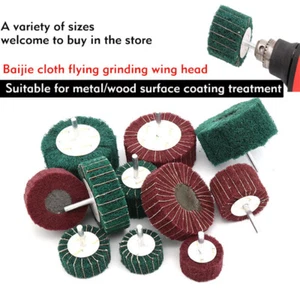 Non-woven Flap Polishing Buffing Wheel Nylon Scouring Abrasive Disc 1/4" Shank - Picture 1 of 9