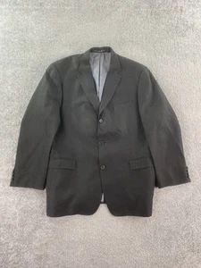 Hugo Boss Suit Jacket Mens 44 R Black Linen Solid Rosselini US Designer Solbiati - Picture 1 of 21