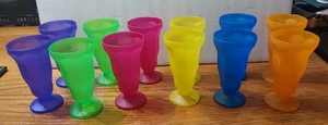 Sundae Ice Cream Float Cups 6.5'' Tall Plastic 12pc Purple Orange Yellow - Picture 1 of 6