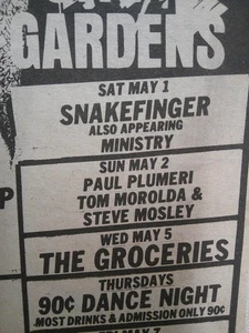 1982 concierto AD MINISTRY ¡Espectáculo temprano! Vintage CITY GARDENS Trenton NJ - Imagen 1 de 2