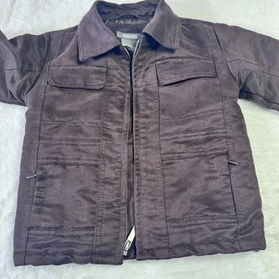 Chaqueta Kenneth Cole Reaction Infantil Gamuza Marrón Talla 2T Bolsillos con Cremallera Foto 1 de 4