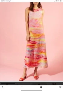 Anthropologie HD iN PARIS SZ 8 Watercolors Silk Dress Perfect Spring / Summer - Picture 1 of 10