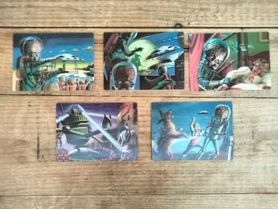 2012 TOPPS MARS ATTACKS HERITAGE 50th Complete 5 Card 3D Lenticular Motion Set - Image 1 of 4