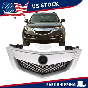 Front Bumper Upper Grille Mesh Grill for 2010-2013 Acura MDX Silver 75100STXA02 - Picture 1 of 8